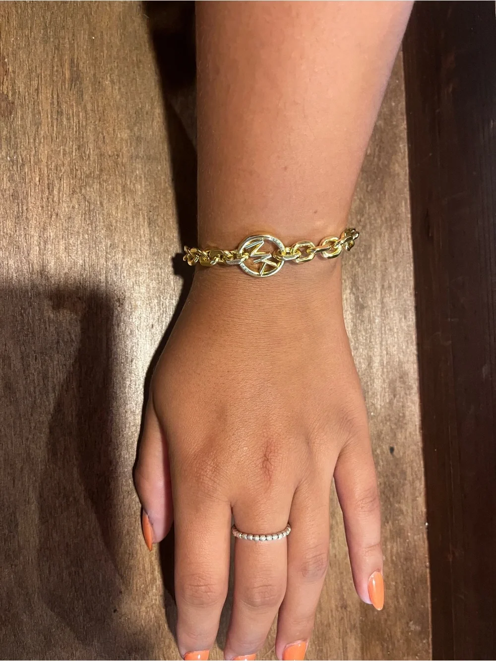Michael Kors Gold Tone Logo Link Bracelet - Gold